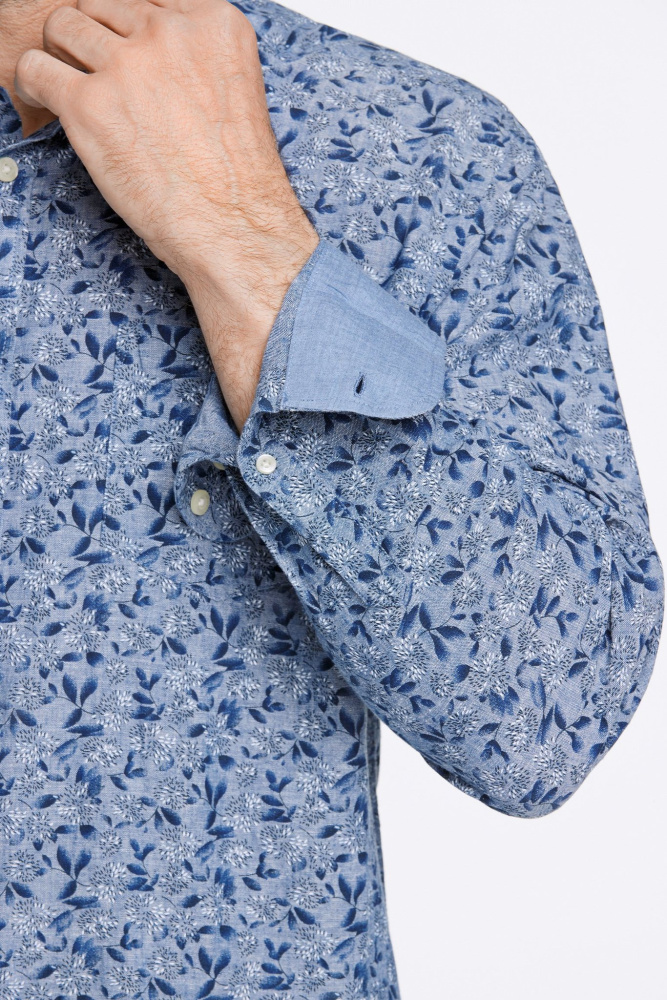 Hovedbilde BISON Cotton/Linen Shirt 80-202190 - Blue