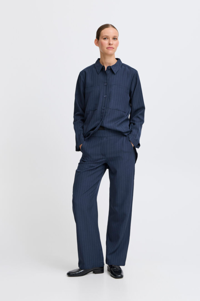 Hovedbilde BYMmidde Pants 20815616 - Navy Pinstripe 203921