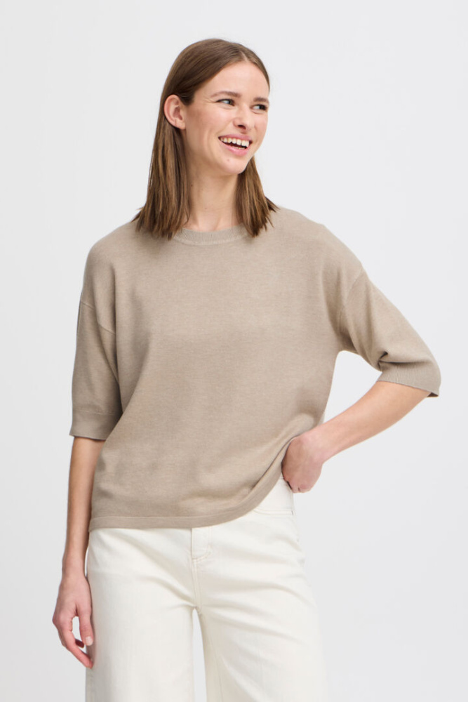 Hovedbilde BYMmorla Knit T-shirt 20814397 - Humus Melange 1513041