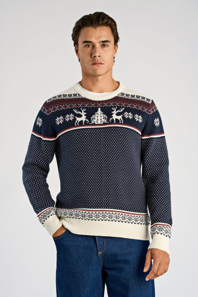 Hovedbilde Jacquard holiday knit 30-804085 - navy