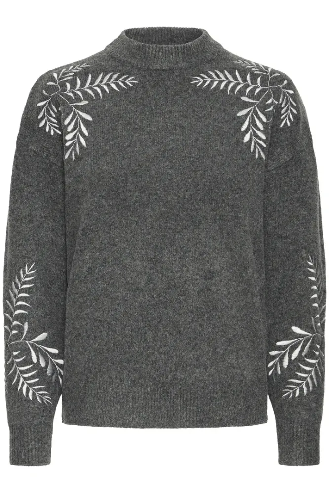 Hovedbilde BYMagge Embroided Jumper 20818186 - Dark Grey 200456
