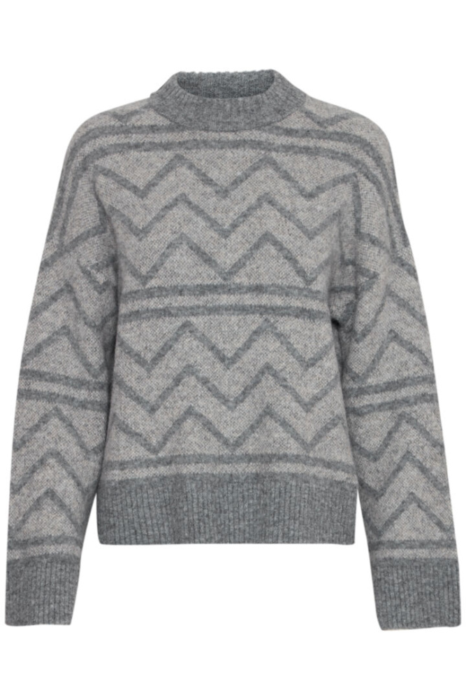 Hovedbilde BYOMEA GEOMETRIC JUMPER 20815659 - MID GREY MELANGE