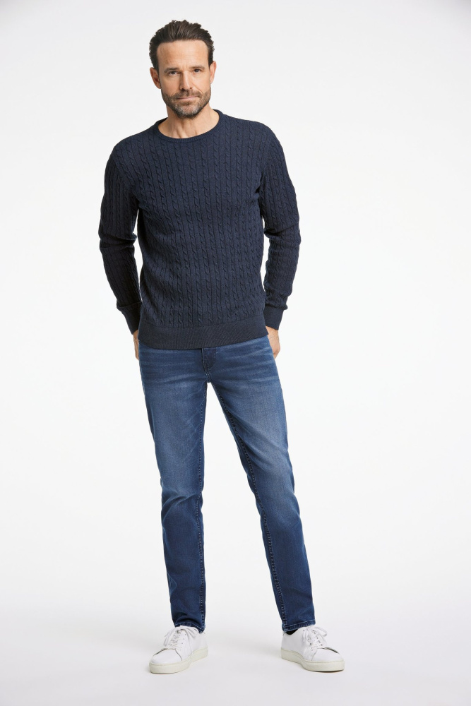 Hovedbilde O-NECK CABLE KNIT 3-82118 - BLUE SKY 01