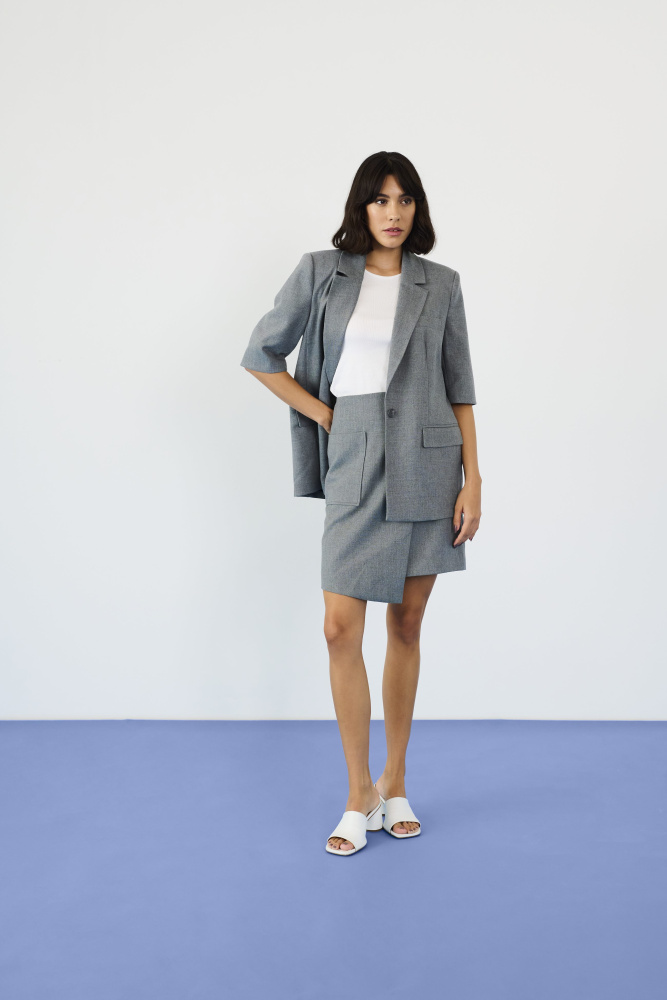 Hovedbilde KAEden Wrap Skirt 10508821 - Grey Melange 100123
