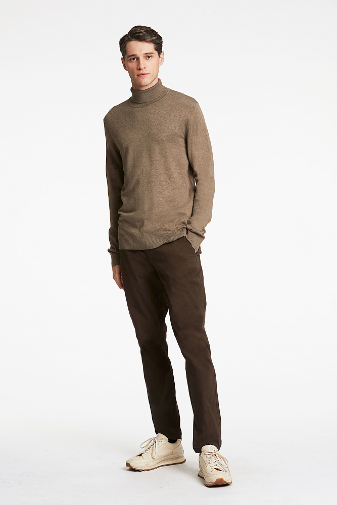 Hovedbilde LINDBERGH Roll Neck Knit 30-80094 - Dark Sand Melert