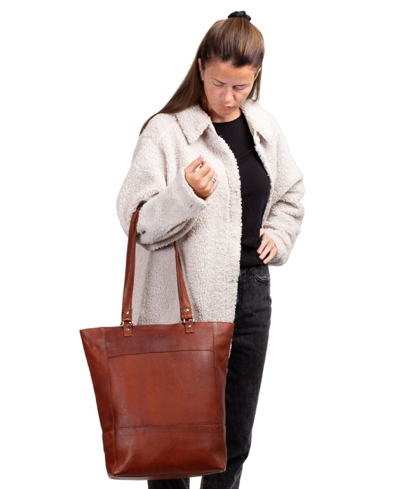 Hovedbilde Tiramisu Leather Tall Shopper Bag - BHCTM3552
