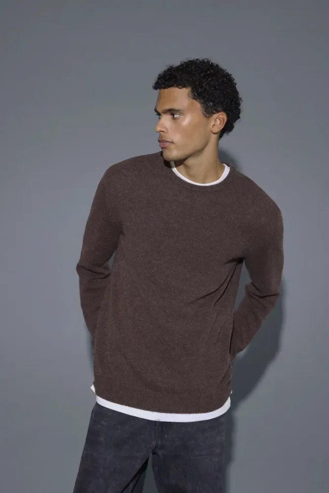 Hovedbilde Blend Branko Wool Knit 20720127 - Brown Melange 1908141