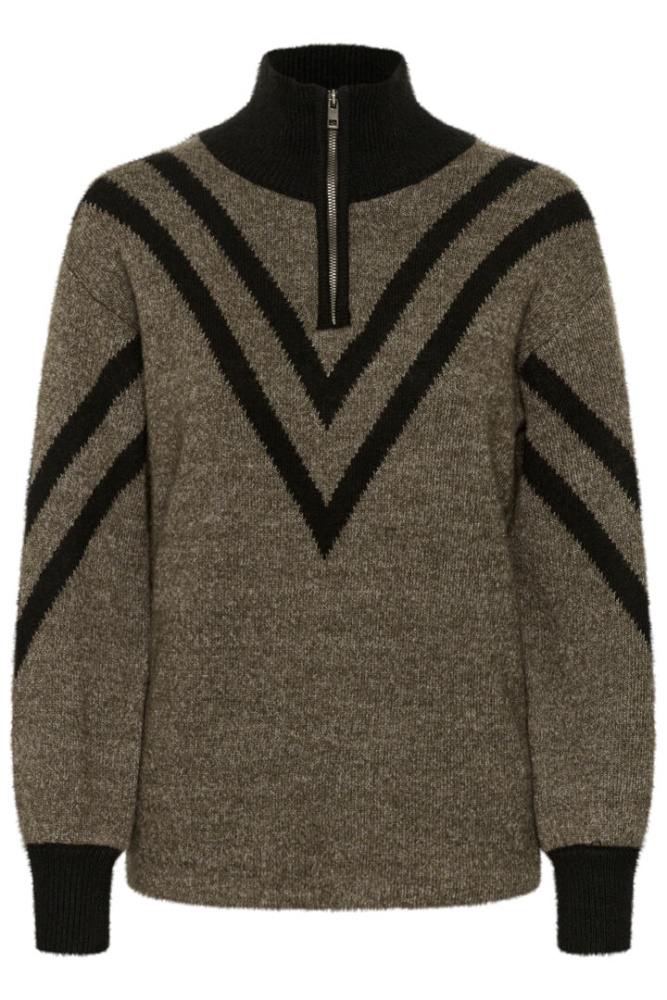 Hovedbilde KAKarla Knit Pullover 10508177 - Major Brown Melange 1908101