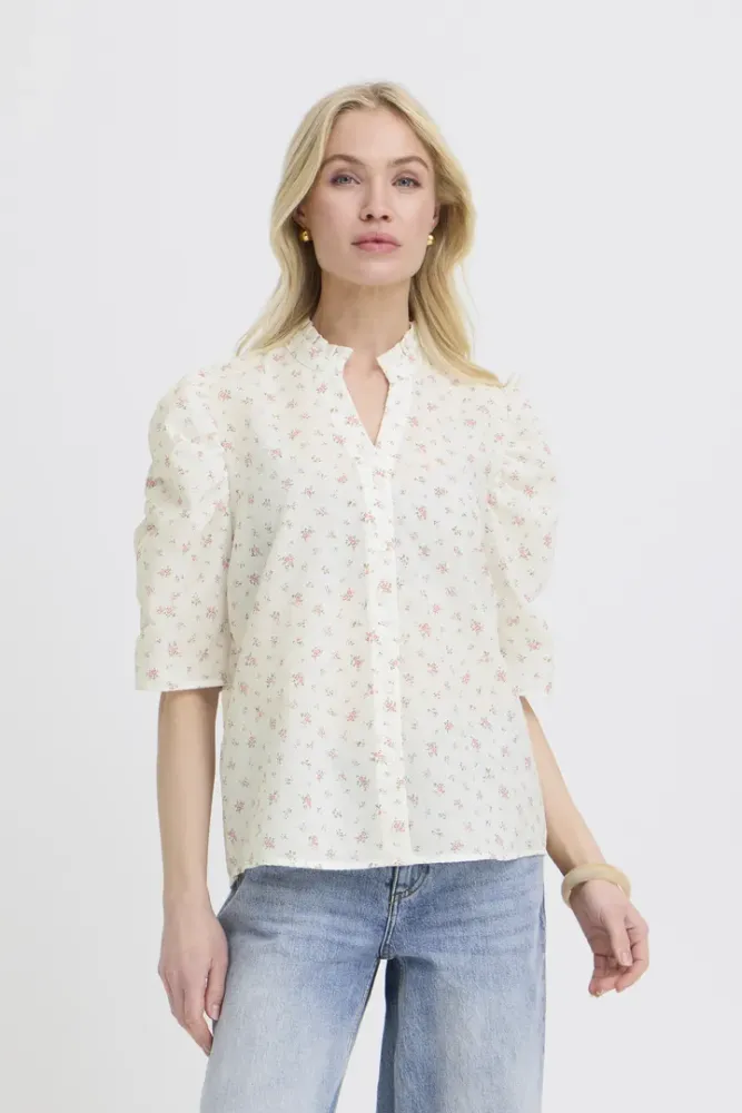 Hovedbilde BY Idida Shirt 2o819341 - White / Pink Roses 900010600