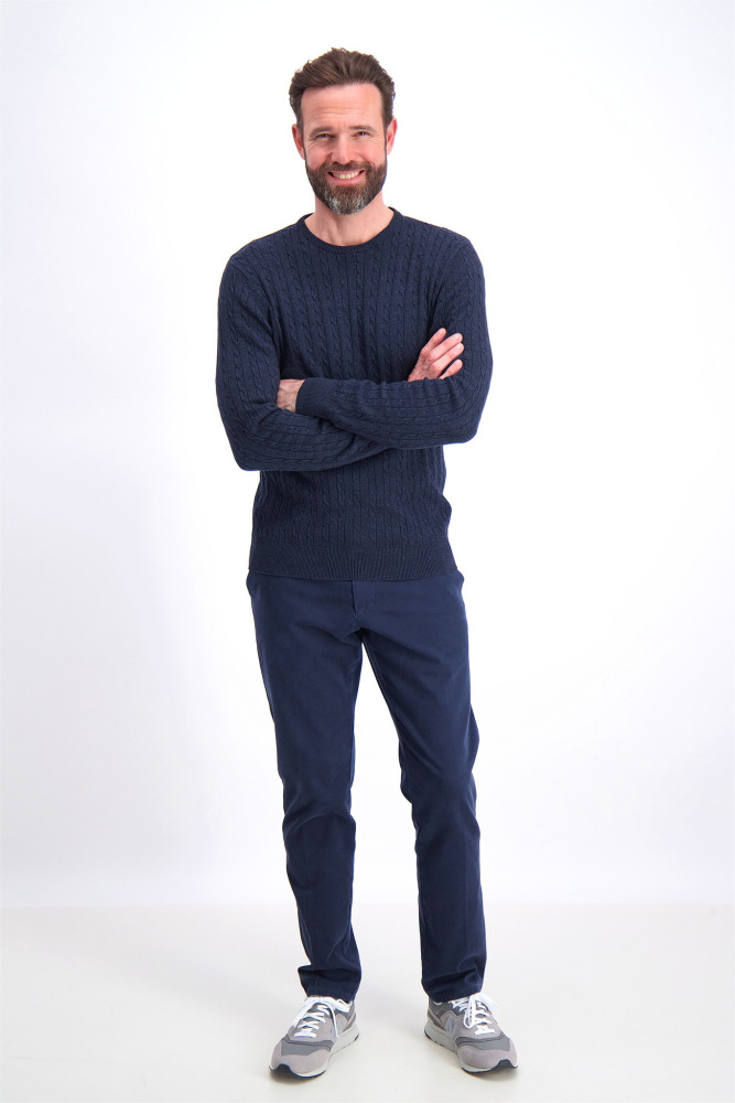 Hovedbilde O-NECK CABLE KNIT 3-82118 - BLUE SKY 01