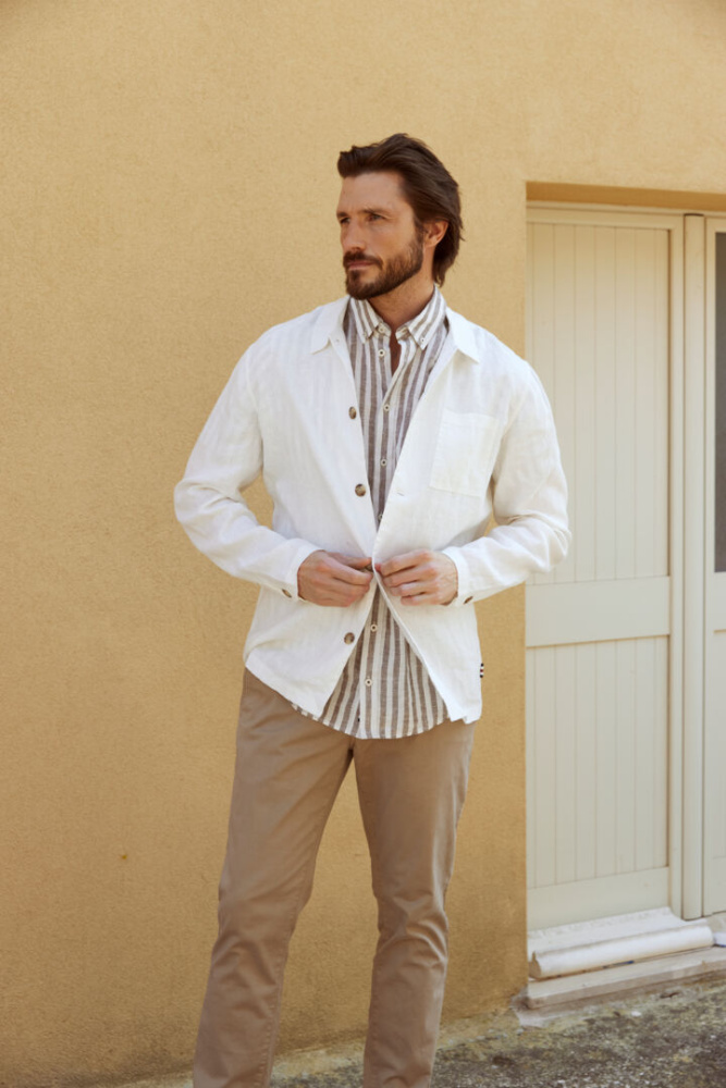 Bilde av FQ1924 Linen Shirt 21900750 - Rain Drum 190916