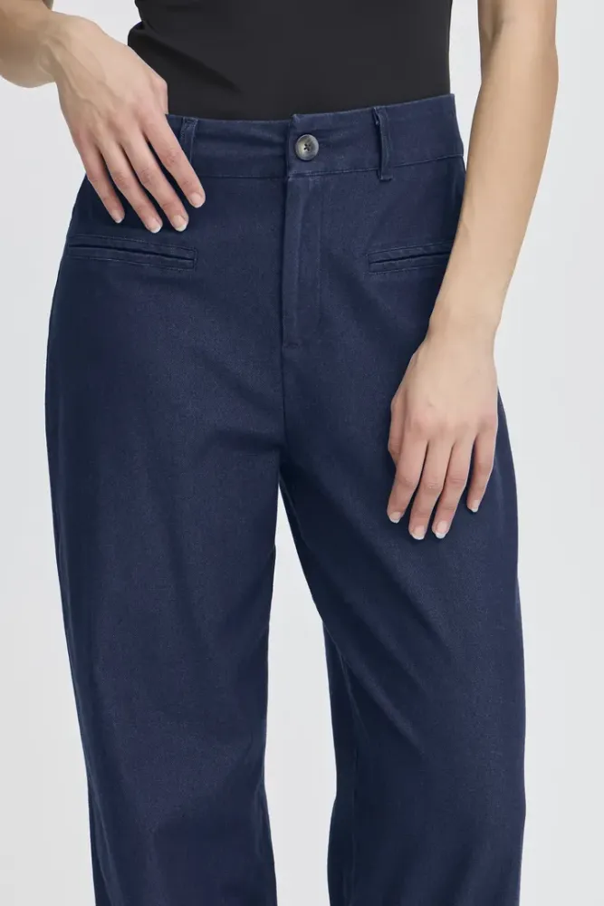 Hovedbilde IHKATE Long Wide Pants 20124291 - Dark Blue Denim 900000556