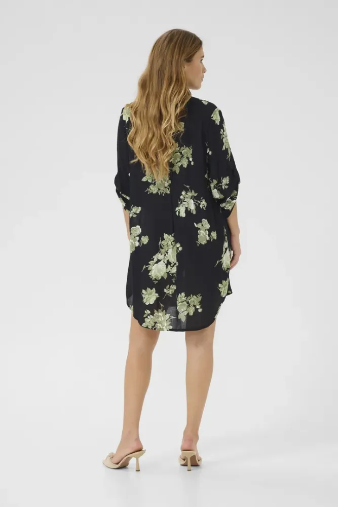 Hovedbilde KAEdita Amber Shirt Dress 10506745 - Black/Green Flowers 107770