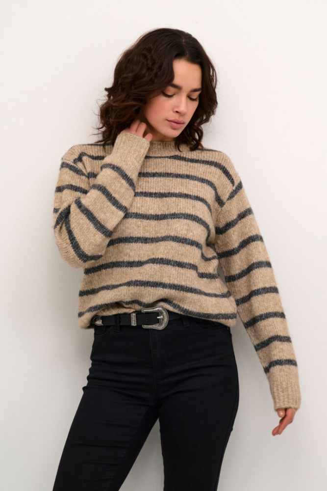 Hovedbilde KATRINE STRIPED PULLOVER 10509257 - FEATHER GREY MELANGE