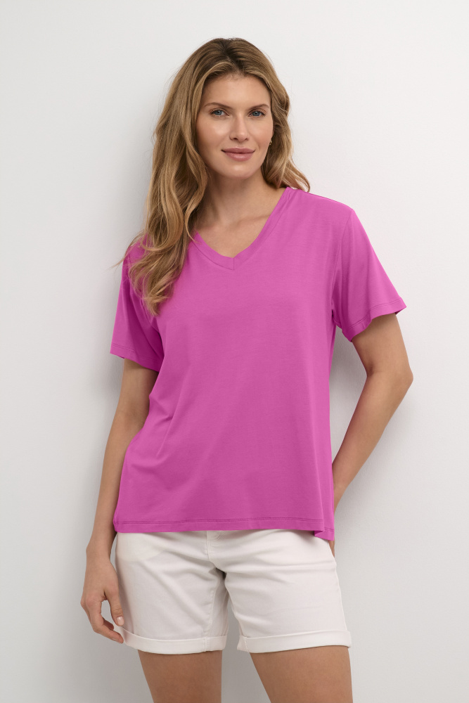 Hovedbilde KAFrida V-neck Tee 10508581 - Festival Fuchsia 192434