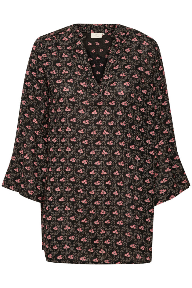 Hovedbilde KAAmber Frill Tunic 10509127 - Black/Pink Flowers 106477
