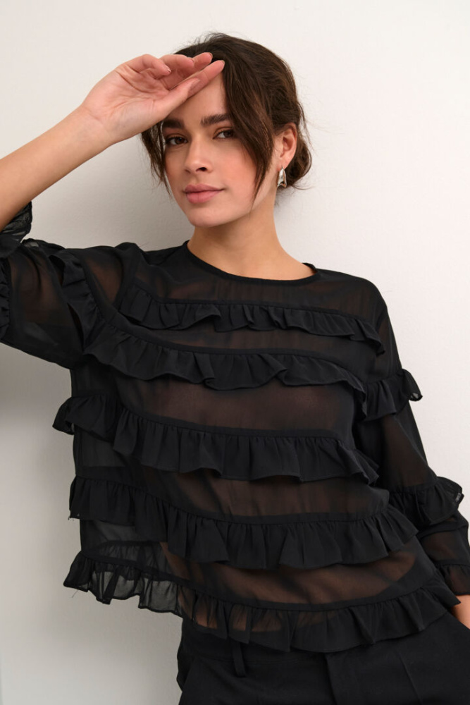 Hovedbilde Kaninna O.neck Blouse 10509392 - Black Deep