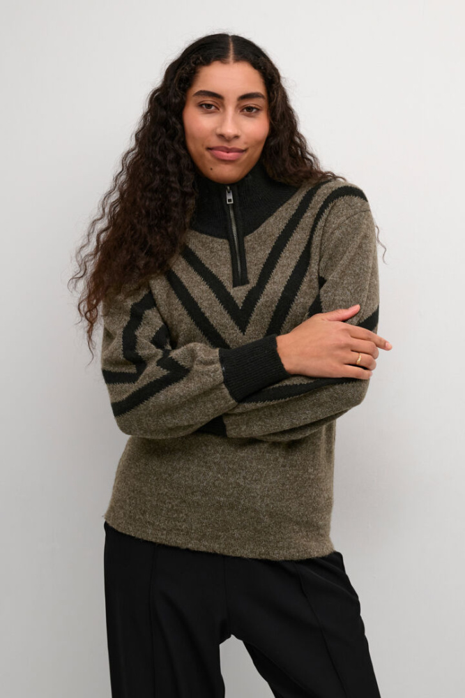 Hovedbilde KAKarla Knit Pullover 10508177 - Major Brown Melange 1908101