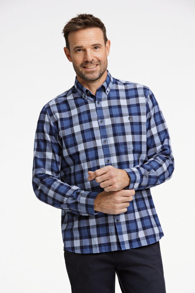 Hovedbilde JACK´S Checked Brushed Shirt 3-210116 - Blue