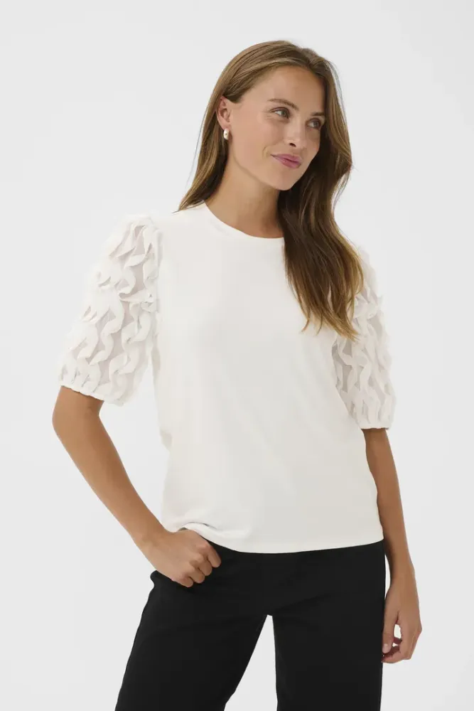 Hovedbilde KALinda Frill T-shirt 10511006 - Chalk 110602