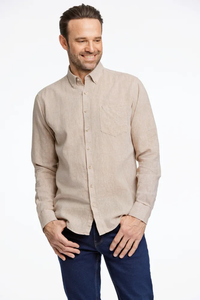 Hovedbilde Jack´s Cotton/linen LS Shirt 3-210076 - Mid Sand