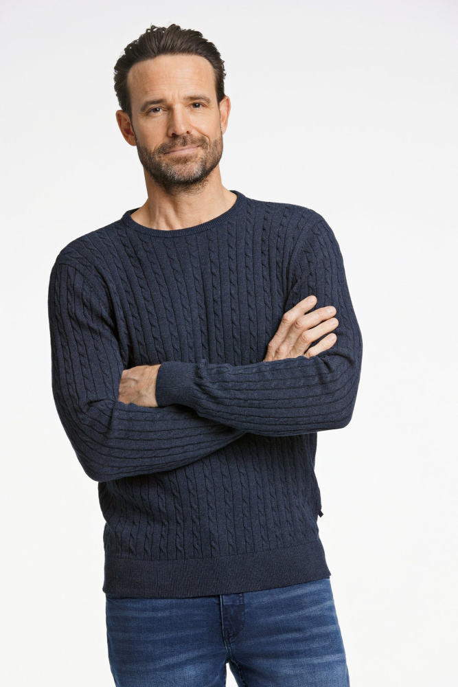 Hovedbilde O-NECK CABLE KNIT 3-82118 - BLUE SKY 01